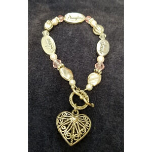 Daughter 6" bracelet with heart charm 51224